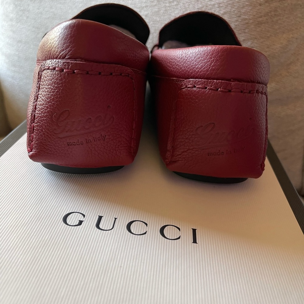 Authentic Gucci New Praga Soft Red Leather Loafer